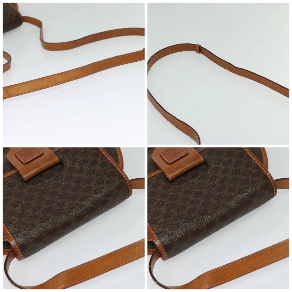 CELINE Macadam Canvas Shoulder Bag PVC Leather Brown Gold Auth 121435 - Picture 16 of 16
